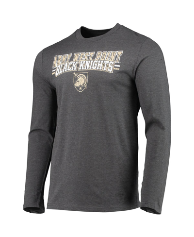 Shop Concepts Sport Men's  Black, Heathered Charcoal Distressed Army Black Knights Meter Long Sleeve T-shi In Black,heathered Charcoal