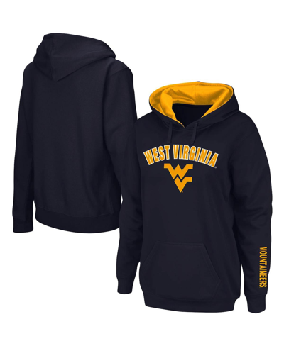 Colosseum Navy West Virginia Mountaineers Arch & Logo 1 Pullover Hoodie In Navy