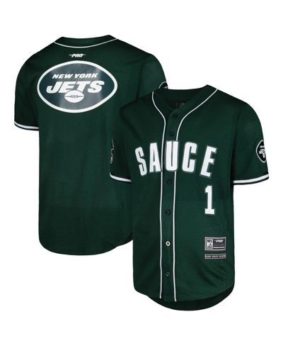 Shop Pro Standard Men's  Ahmad Sauce Gardner Green New York Jets Mesh Baseball Button-up T-shirt