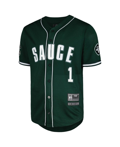 Pro Standard Ahmad Sauce Gardner Green New York Jets Mesh Baseball Button-up T-shirt In Green