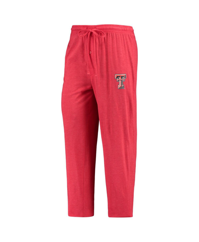 Concepts Sport Red/heathered Charcoal Texas Tech Red Raiders Meter Long Sleeve T-shirt & Pants Sleep In Red,heathered Charcoal