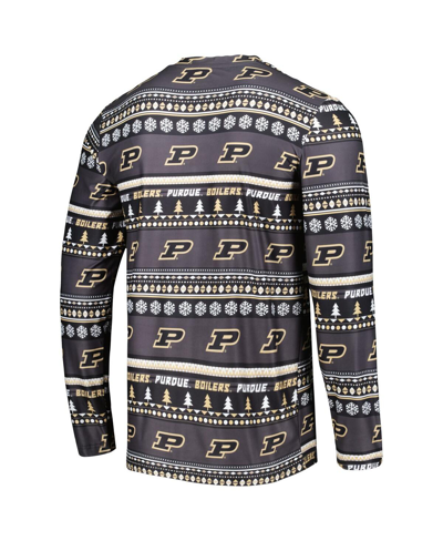 Concepts Sport Men's  Black Purdue Boilermakers Swivel Long Sleeve T-shirt And Pants Sleep Set In Black