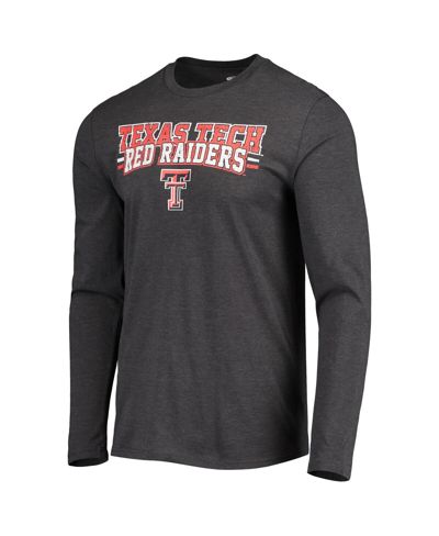 Concepts Sport Red/heathered Charcoal Texas Tech Red Raiders Meter Long Sleeve T-shirt & Pants Sleep In Red,heathered Charcoal