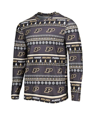 Concepts Sport Men's  Black Purdue Boilermakers Swivel Long Sleeve T-shirt And Pants Sleep Set In Black