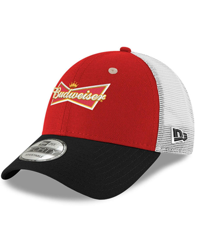 Shop New Era Men's  Red Kevin Harvick Budweiser 9forty Trucker Adjustable Hat