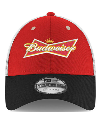 Shop New Era Men's  Red Kevin Harvick Budweiser 9forty Trucker Adjustable Hat