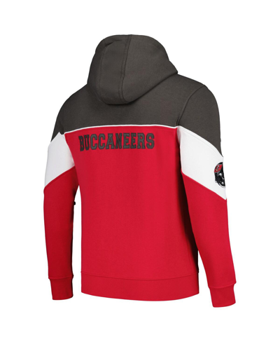 Starter Men's  Red, Pewter Tampa Bay Buccaneers Running Back Full-zip Hoodie In Red,pewter