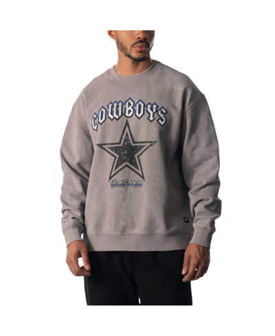 The Wild Collective Unisex  Gray Dallas Cowboys Distressed Pullover Sweatshirt In Gray