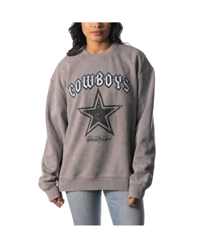 The Wild Collective Unisex  Gray Dallas Cowboys Distressed Pullover Sweatshirt In Gray