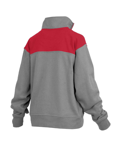 Pressbox Gray Wisconsin Badgers Avon Fleece Quarter-zip Jacket In Gray
