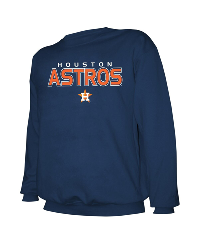 Shop Stitches Men's  Navy Houston Astros Pullover Sweatshirt