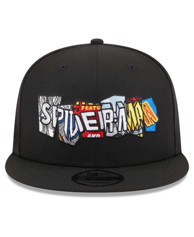 NEW ERA MEN'S NEW ERA BLACK SPIDER-MAN TITLES 9FIFTY SNAPBACK HAT 