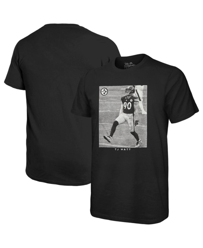 Majestic Threads T.j. Watt Black Pittsburgh Steelers Oversized Player Image T-shirt In Black