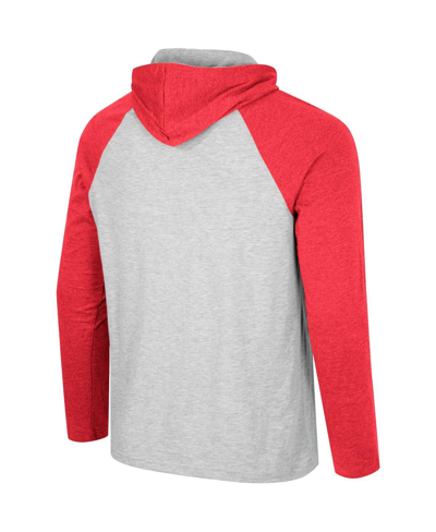Shop Colosseum Men's  Heather Gray Ohio State Buckeyes Hasta La Vista Raglan Hoodie Long Sleeve T-shirt