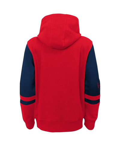 Shop Outerstuff Big Boys Red Washington Capitals Face Off Color Block Full-zip Hoodie