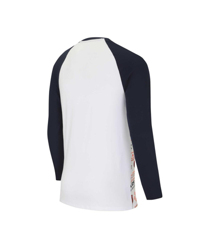 Concepts Sport Men's  White, Navy Chicago Bears Tinselâ Raglan Long Sleeve T-shirt And Pants Sleep Se In White,navy