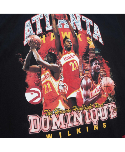 Mitchell & Ness Dominique Wilkins Black Atlanta Hawks Hardwood Classics Bling Concert Player T-shirt In Black