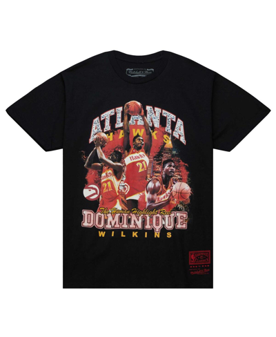 Mitchell & Ness Dominique Wilkins Black Atlanta Hawks Hardwood Classics Bling Concert Player T-shirt In Black