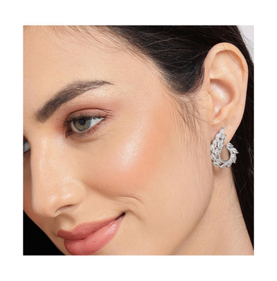Sohi Oxidised Casual Earrings In Silver