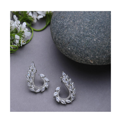 Sohi Oxidised Casual Earrings In Silver