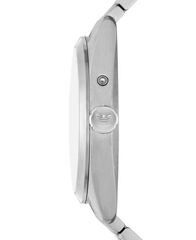 Shop Emporio Armani Men's Stainless Steel Bracelet Watch 43mm In Silver