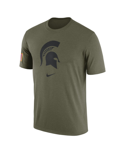 Shop Nike Men's  Olive Michigan State Spartans Military-inspired Pack T-shirt
