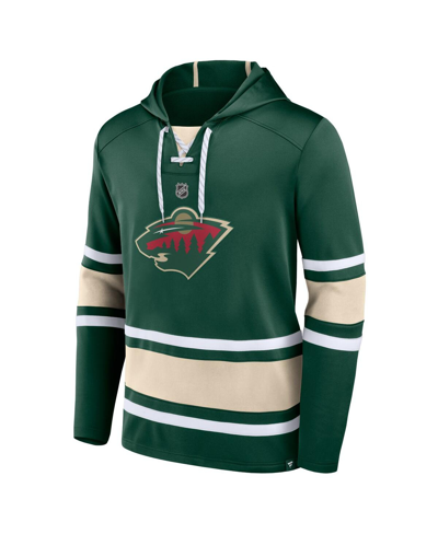 Shop Fanatics Men's  Kirill Kaprizov Green Minnesota Wild Name And Number Lace-up Pullover Hoodie