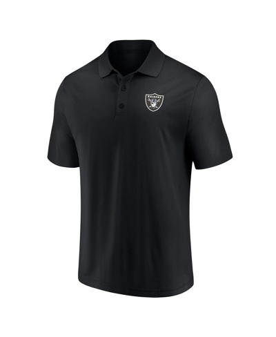 Shop Fanatics Men's  Black Las Vegas Raiders Component Polo Shirt