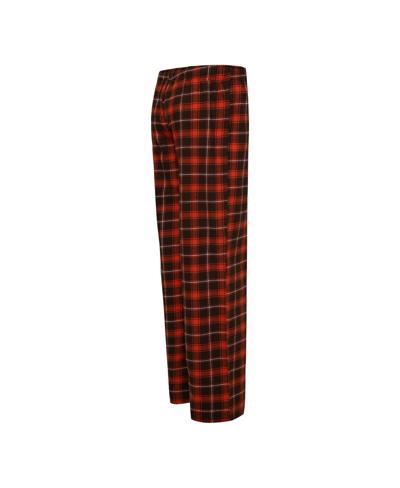 Concepts Sport Women's Brown Cleveland Browns Plus Size Badge T-shirt Flannel Pants Sleep Set In Brown,orange