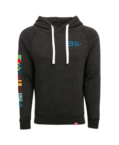 Sportiqe Men's And Women's  Heather Black World Marathon Majors Olsen Pullover Hoodie In Heather Black