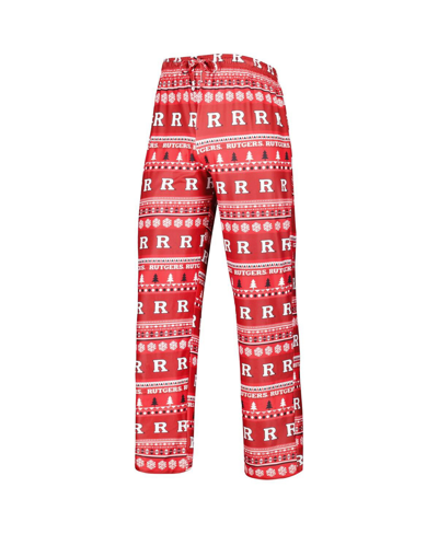 Concepts Sport Men's  Scarlet Rutgers Scarlet Knights Swivel Long Sleeve T-shirt And Pants Sleep Set In Scarlet