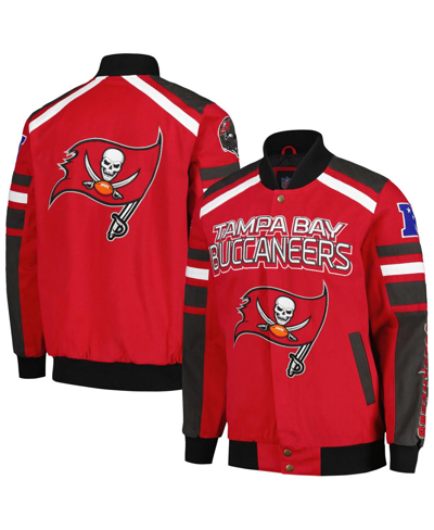 Shop G-iii Sports By Carl Banks Men's  Red Tampa Bay Buccaneers Power Forward Racing Full-snap Jacket