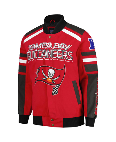 Shop G-iii Sports By Carl Banks Men's  Red Tampa Bay Buccaneers Power Forward Racing Full-snap Jacket
