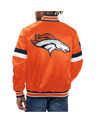 Starter Orange Denver Broncos Home Game Satin Full-snap Varsity Jacket In Orange