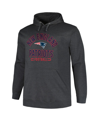 Fanatics Men's  Heather Charcoal New England Patriots Big And Tall Pullover Hoodie In Heather Charcoal