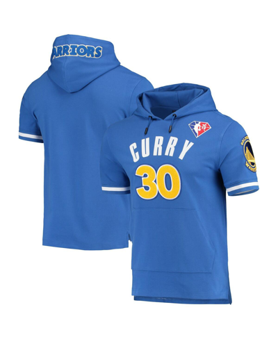 Shop Pro Standard Men's  Stephen Curry Royal Golden State Warriors Name And Number Short Sleeve Pullover H