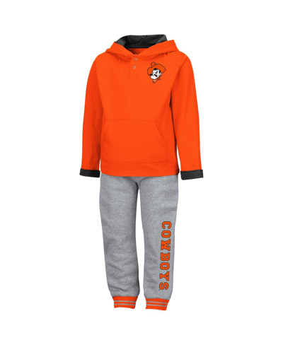 Shop Colosseum Toddler Boys  Orange And Heathered Gray Oklahoma State Cowboys Poppies Pullover Hoodie And  In Orange,heathered Gray