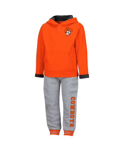 Colosseum Toddler Boys  Orange And Heathered Gray Oklahoma State Cowboys Poppies Pullover Hoodie And  In Orange,heathered Gray