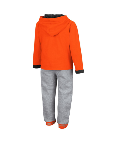 Shop Colosseum Toddler Boys  Orange And Heathered Gray Oklahoma State Cowboys Poppies Pullover Hoodie And  In Orange,heathered Gray