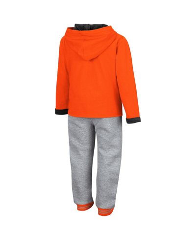 Colosseum Toddler Boys  Orange And Heathered Gray Oklahoma State Cowboys Poppies Pullover Hoodie And  In Orange,heathered Gray