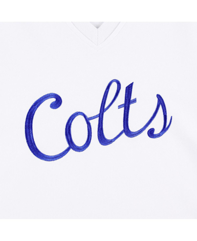 The Wild Collective Women's  White Indianapolis Colts Cheer V-neck Fleece Pullover Sweatshirt In White