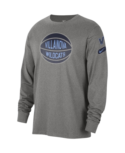 Shop Nike Men's  Heather Gray Villanova Wildcats Fast Break Long Sleeve T-shirt