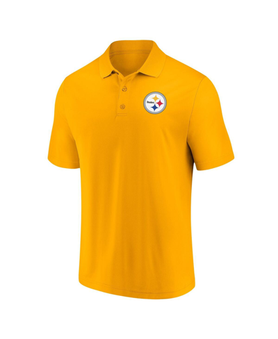 Shop Fanatics Men's  Gold Pittsburgh Steelers Component Polo Shirt