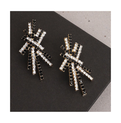 Sohi Multi Color Multi Colour Rhinestones Designer Earrings For Women's In Black