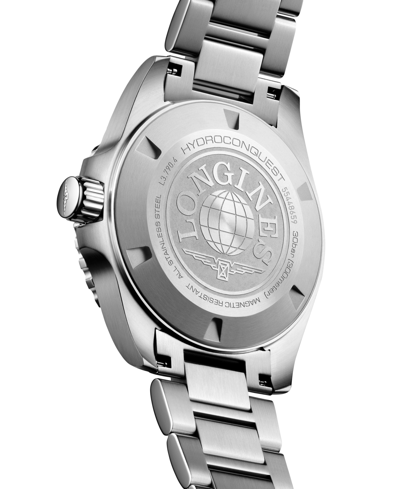 Longines Men's Swiss Automatic Hydroconquest Stainless Steel Steel Bracelet Watch 41mm In Sunray Black
