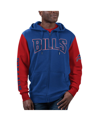 Shop G-iii Sports By Carl Banks Men's  Royal, Red Buffalo Bills T-shirt And Full-zip Hoodie Combo Set In Royal,red