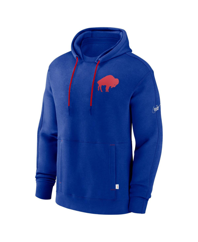 Shop Nike Men's  Royal Buffalo Bills Throwback Layered Logo Statement Pullover Hoodie