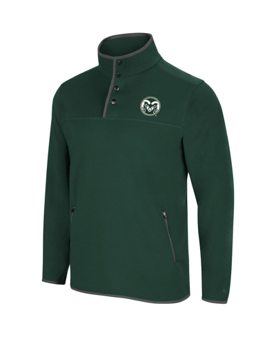 Shop Colosseum Men's  Green Colorado State Rams Rebound Snap Pullover Jacket