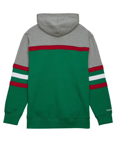 Mitchell & Ness Men's  Green, Gray Minnesota Wild Head Coach Pullover Hoodie In Green,gray