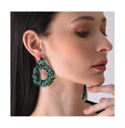 Sohi Green Designer Stone Drop Earring For Women's In Green